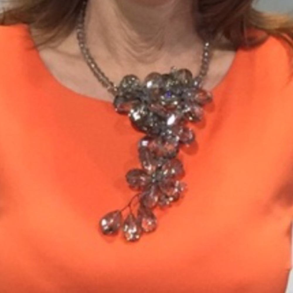 Marisa Kenson MKC Acrylic Statement Necklace Smoke